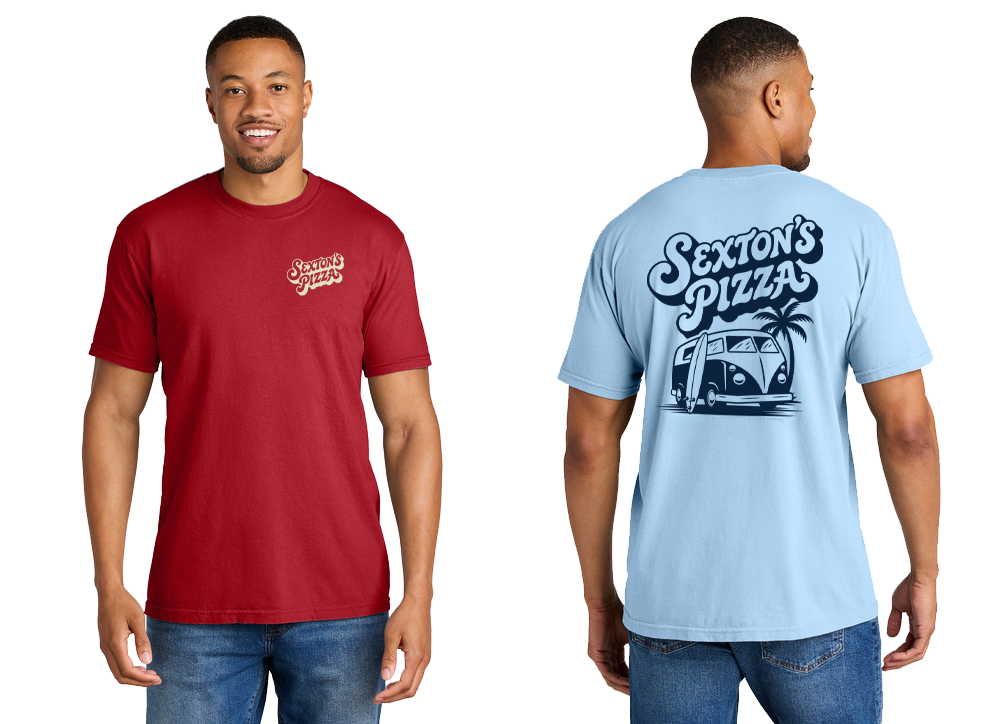 sexton's pizza - surf van tee